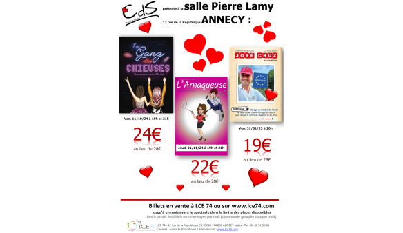 Spectacles Coeur de Scène Production à la salle Pierre Lamy Annecy